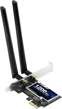 AC1200 PCIe WiFi Card for Desktop PC, Low Profile for Small Case, Dual Band Wireless Adapter with Bluetooth 5.1, High Gain Antennas, Supports Windows 7/10/11 for Gaming & Office