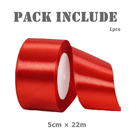 King Charles III Coronation Decor, 22M Union Jack Red Polyester Double Sided Satin Ribbon for Gift Wrapping Balloons - Image 2