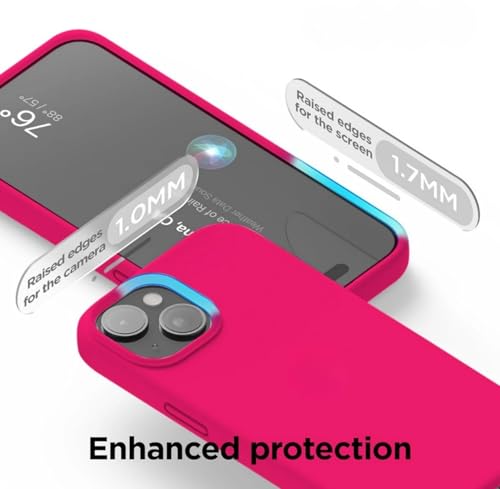 Image of Premium Liquid Silicone Case for iPhone 11 - Slim Full Body Protective Back Cover with Soft Microfiber Lining, Anti-Slip Grip Scratch Resistant Phone Case(Hot Pink)