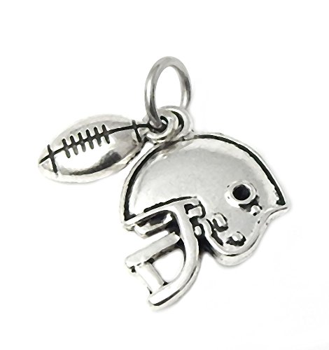 J&M Dangle Football and Helmet Charm Bead for Charms Bracelets