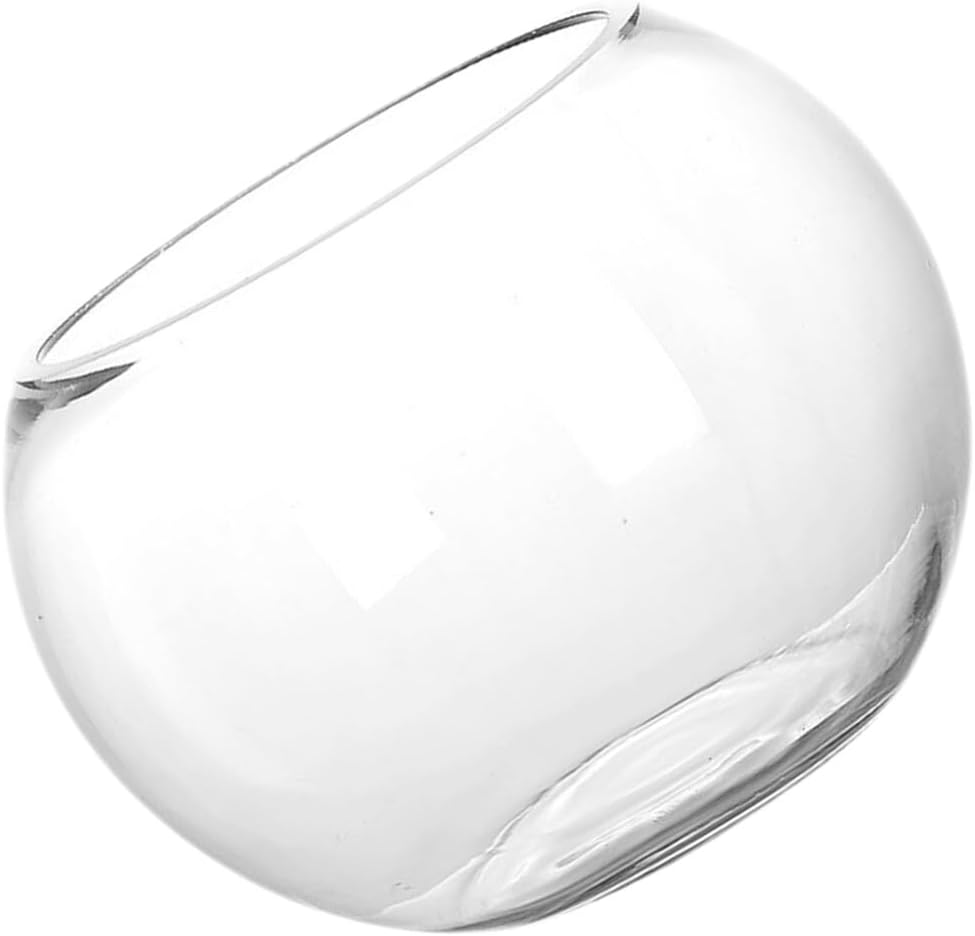 Glass Bubble Bowl Globe Flower Vase Round Decorative Terrarium Planter Air Plant Holder for Fern Moss Succulent Air Plants Fairy Garden Decoration
