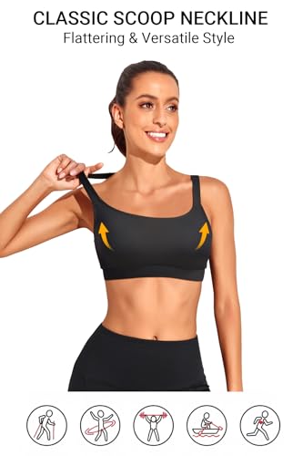 Image of Tempt Me Women Sports Bra Swim Crop Tops Only | Scoop neck, Bathing suits top, Removable cups, Adjustable straps