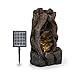 Produktbild blumfeldt Magic Tree Solarbrunnen,inkl. Solarpanel,Leistung: 2,8 Watt,Lithium-Ionen-Batterie (ca. 5h Laufzeit),LED-Beleuchtung,Material: Polyresin,frostbeständig,Holzoptik