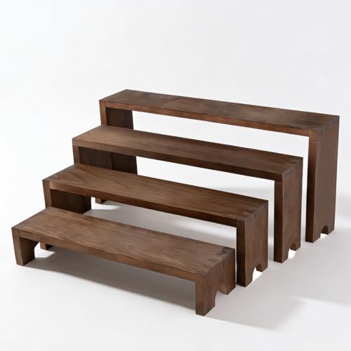 Présentoirs empilables en bois pour desserts gâteaux et buffets de fêtes rustiques - 2