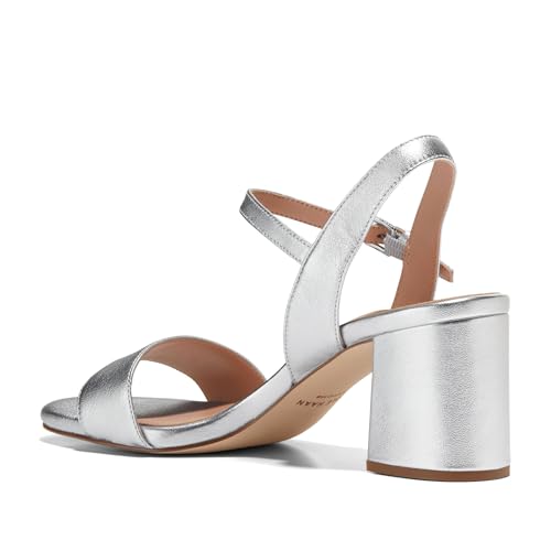 Cole Haan Cole Haan Women's Josie Block Heel Sandal, Silver Leather, 9.5-Medium