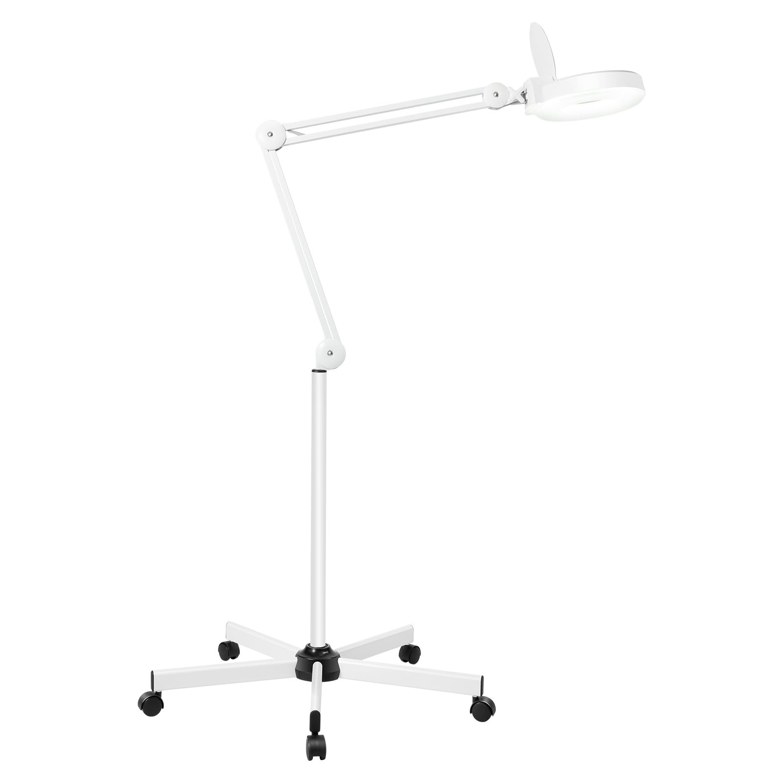 22W LED Lampe Loupe sur Pied Loupe Eclairante Lampe Esthetique Professionnel 5 Dioptres Lampe à Bras Pivotant Réglabl pour Salon de Beauté, Coiffure，Dentiste