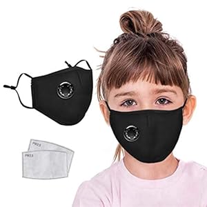 eiuEQIU Gezichtsbescherming voor kinderen – mond- en neusbescherming voor jongens en meisjes met 2 filters, ademende stofbescherming, loop-halsdoek