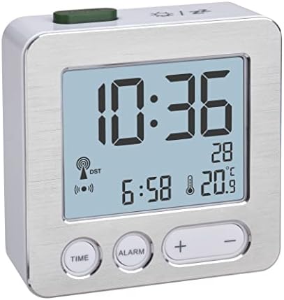 Tfa Dostmann 60.2545.54 Cyfrowy Budzik Radiowy, Tworzywo Sztuczne, Biały/Srebrny, 66 X 22 X 68 Mm