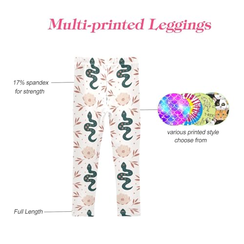 CaTaKu Girls Leggings Magic Bohemian Snake Leggings for Girls Kids Athletic Workout Yoga Pants Size 4-10T4