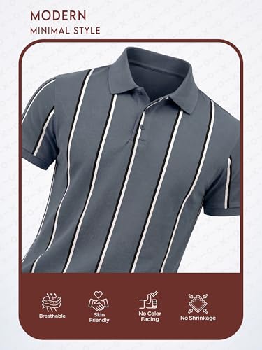 Image of fanideaz Branded Mens Half Sleeve Cotton Striped Polo T-Shirt for Mens || Polo Tshirt for Men || Branded Tshirt for Men