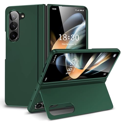 Coque Samsung Z Fold5 verte rigide avec support PC pliable intégré