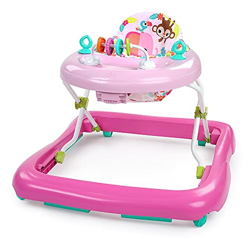 Bright Starts Floral Friends Walker with Easy Fold Frame for Storage, Ages 6 months +