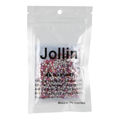 Image of Jollin Crystal Flatback Rhinestones Gems for Crafts 2.8mm SS10, Red AB | Glue Fix, 2880pcs Glass Rhinestones for Bedazzling, Clothes, Tumblers, Nail Art, Shoes, Bags, Caps & Accessories Decoration