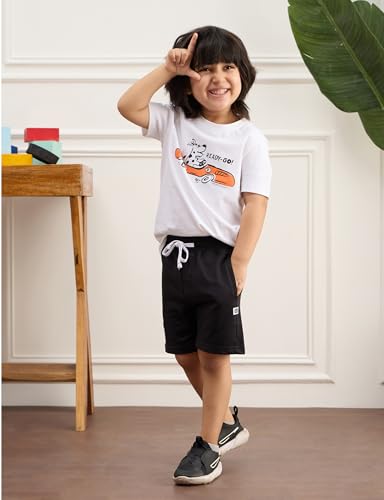 Image of Amazon Brand - Symbol Boys 100% Cotton Graphic Printed Half Sleeves T-Shirt | Age 2-6 Years (Available in Combo Pack of 3 and 5)
