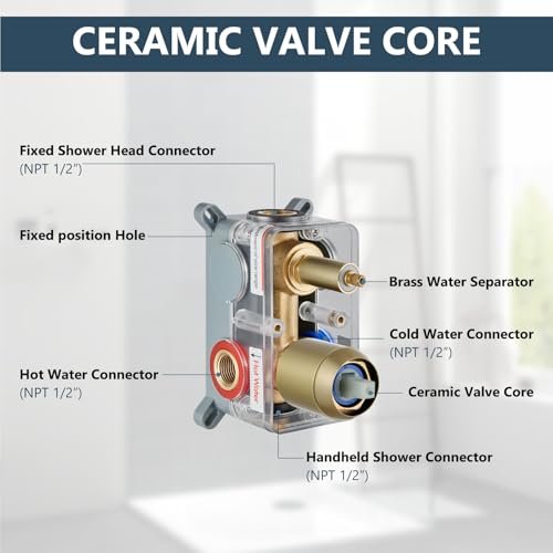 Aolemi Shower Faucet Set with Handheld Brushed Gold 16 Inch Head by Aolemi - Used condition - Image 5