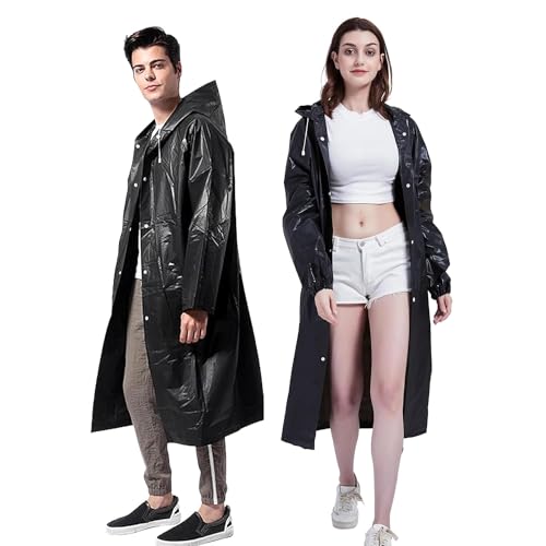 Image of Waterproof Rain Coat Hooded Universal Outdoor Water Resistant Portable Suit for Men Women Boys & Girls (all Family raincoat)