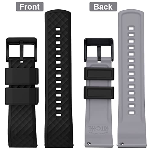 Ritche 20Mm Silicone Watch Band Compatible With Samsung Galaxy Watch 4/5/ 5 Pro, 40Mm/ 45Mm, 20Mm Quick Release Rubber Watch Bands For Men Women #TOP3