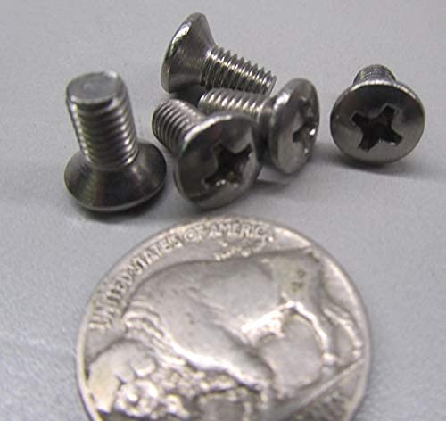 18-8 Stainless Steel Oval Head Phillips Machine Screws, FT, M5 x .8 mm Thread Size x 10 mm Length, 100 Pcs