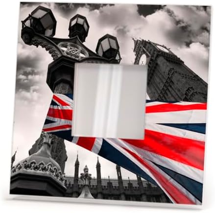 Flag UK and Big Ben Tower London Wall Framed Mirror with Printed Decor Fan Art Home Design Gift image 5