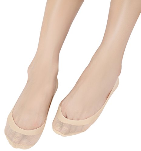 Everbellus Womens No Show Socks Non Slip Flat Boat Line Socks 4 Pairs2