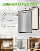 Non Toxic Titanium Cutting Board for Kitchen, Food Grade Titanium Cutting Boards 2 in 1 Double Sides, Non Slip Cutting Mat 15" x 10" — image 3