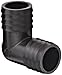 Thogus Polypropylene Tube Fitting, 90 Degree Elbow, Black, 1" Barbed (Pack of 10)