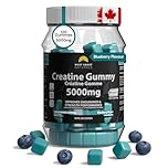 Creatine Monohydrate Gummies 5000 mg by West Coast Naturals – Blueberry Flavor, No Added Sugar, Chewable Supplement for Men and Women, Vegan – Kosher Certified – 120 Count
