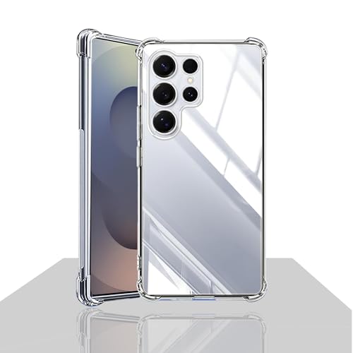 For Galaxy S25 Ultra �P�[�X �N���A �K���X�t�B���� galaxy s25 ultra �J�o�[ �ϏՌ� �ی�P�[�X �M�����N�V�[s25�E���g��/SC-52F / SCG32 �ی�P�[�X �\�t�g �V���R���P�[�X �y�� �����V�F�� ���菝�h
