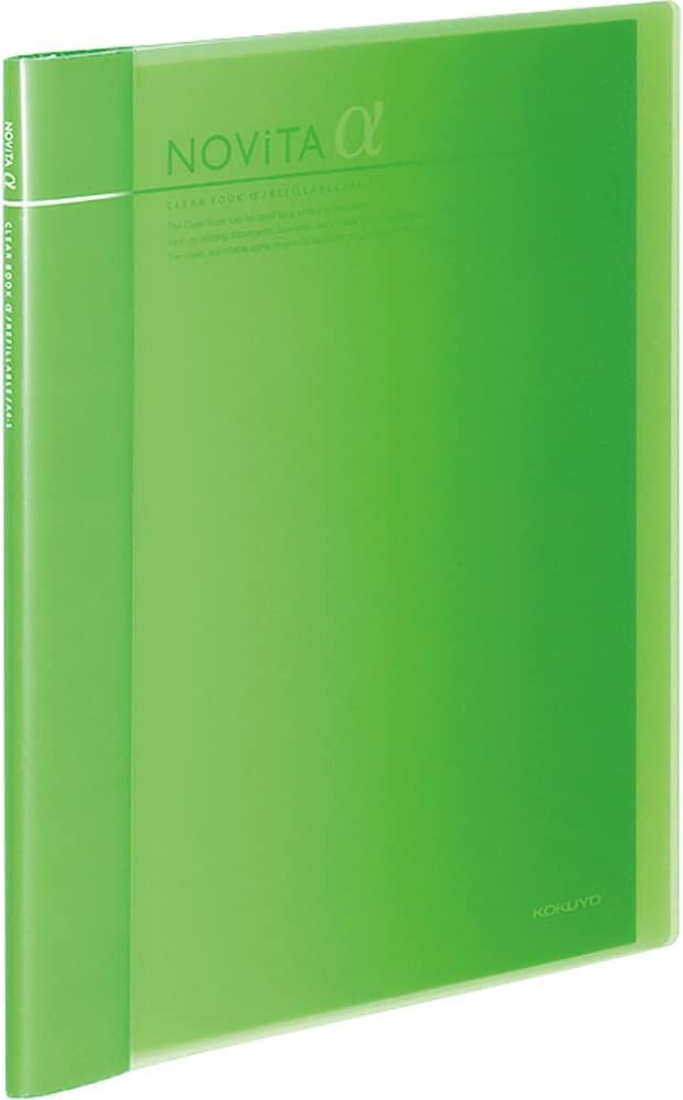 Kokuyo Expandable File Clear Book, Novita α, A4, Comes with 24 Pockets, up to 6 x 12 Pockets, Light Green, Japan Import (RA-NT24LG)