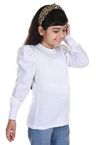 Image of Kids Graphic Print Top with Puff Sleeves