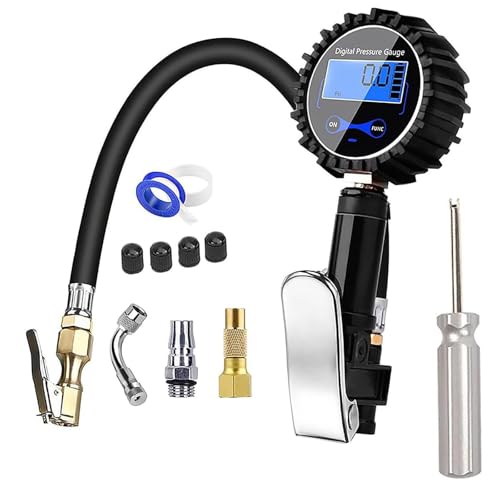 YUENTOEN デジタル エアゲージ タイヤ空気圧ゲージ 自動車・自転車用 タイヤエアーゲージ 200PSI タイヤゲージ 日本語説明書付属