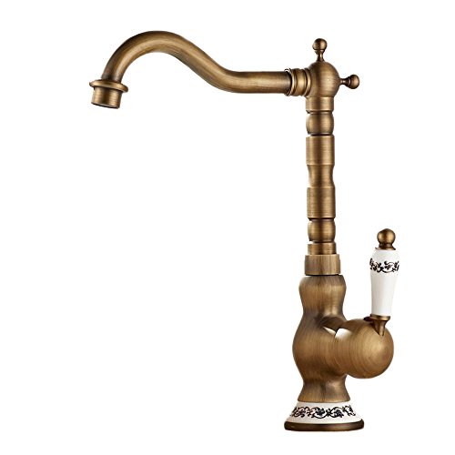 Pumpink Lavado Europeo Su Lavabo De La Cara Grifo Caliente Y Frío Todos Estilo De Bronce De Encaje De Estilo Americano De Mango Solo Agujero De Cocina Antigua Grifo De Mezclador De Baño ( Color : A ) Cover