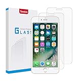 Tembin Clear Tempered Glass Screen Protector for iPhone 7 8, HD 0.33mm Slim Cover Protection, 9H Hardness, Anti-fingerprin, Anti-scratch Bubble Free 2 Pack Round Edge Screen Film for Apple iPhone 7 8