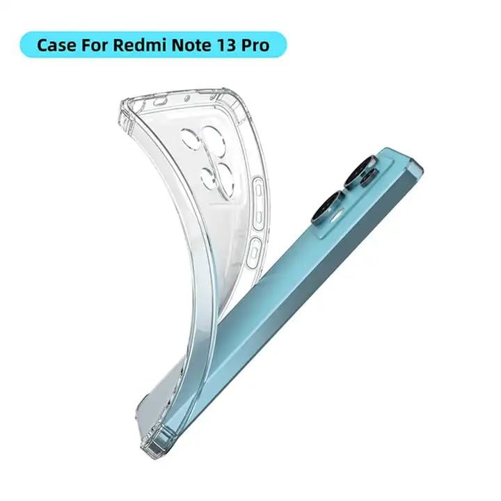 Image of for Redmi Note 13 Pro 5G Case, Phone Case Clear Transparent Reinforced Corners TPU Shock-Absorption Flexible Cell Phone Cover for Redmi Note 13 Pro 5G - Transparent
