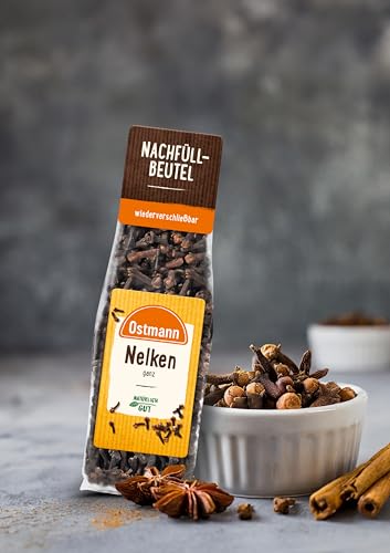 Ostmann Gewürze - Nelken ganz | Zum Würzen von Marinaden, Saucen und Glühwein | Zum Nachfüllen der Streudose | Wiederverschließbare Verpackung | 35 g im Beutel