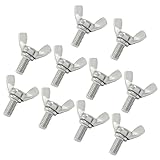 Dijedev M6*12 Wing Butterfly Screws Bolts, 10 Pcs Stainless Steel Wing Bolt, Machine Fastener, Thumb Hand Screws for Electronic Equipment