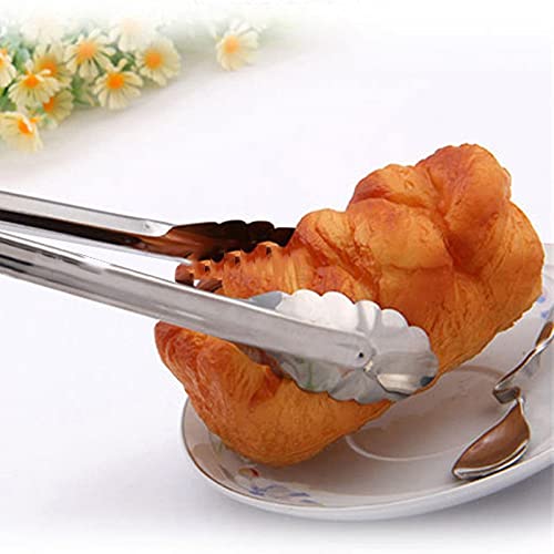 MRKU Pinzas para Bolsas de Barbacoa, 1/2 Pieza de Acero Inoxidable para Ensalada, Utensilios de Cocina para Barbacoa, Pinzas para Servir, Accesorios para Restaurante