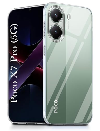 Image of Jkobi Silicone Back Cover Case for Poco X7 Pro 5G (Clear Shockproof Case with Camera Protection | Soft and Flexible | Transparent)