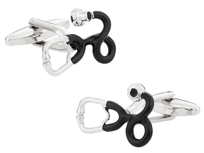 Cufflinks - Perfect Doctors Stethoscope Mens Black Cufflink Silver Button Set (Style Doctor Perfect) (B0D1XZG82V) Amazon Price History, Amazon Price Tracker