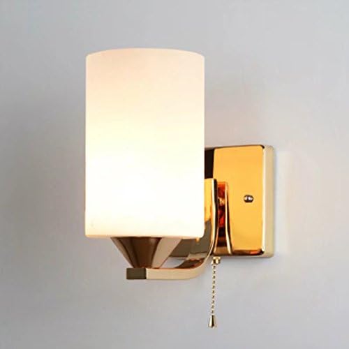 Modern Wall Lights,Indoor Wall Lamp Metal Base Glass Lampshade with Pull Switch Wall Lighting,gold