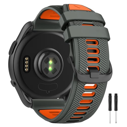 Velocarer Watch�o���h Garmin Forerunner 965/Forerunner 955/Forerunner 945/Forerunner 935/Descent G1�p 22mm �\�t�g�V���R�������p�o���h �`���R�[���O���[&�I��