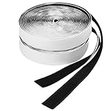Paket beinhaltet: je eine Rolle Hakenband und Flauschband，Die Abmessung ist : 5m läng x 20mm Breit.Kann auf die gewünschte Größe geschnitten werden