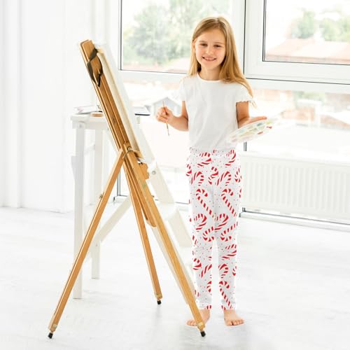ALAZA Girls' Leggings Children's Yoga Pants Skinny Printed Dance Christmas Candy Cane Comfortable 4T4