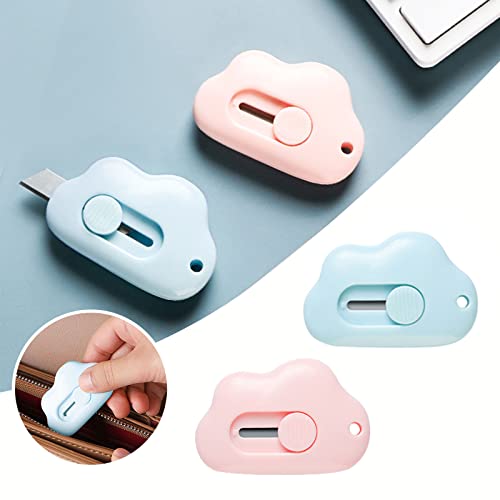Yiser Cloud Shape Utility Knife Retractable Portable Mini Knife For Wrapping Envelopes Letter Box Cutter With Keychain Holes 2 Pack Kitchen Magnetic Knife Strip (As Shown, One Size) #TOP1