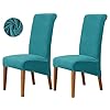 Deisy dee stretch xloversized extra large velvet dining room chair covers for kitchen diningremovable washable chair protectors slipcovers turqouise 2  urban country home decor