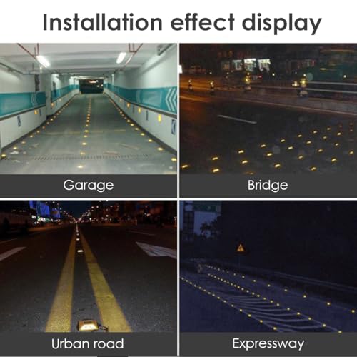 10 Stück Reflektierender Markierungsnagel, Parkplatz Markierung Gartenweg Treppen Gelb (weiß - 10 packen)