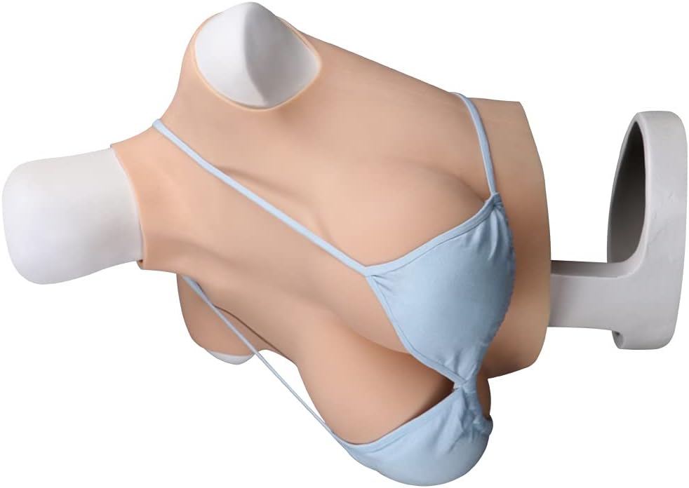 YIQI Silicone Breast Form Round Collar for Crossdressers Transgender with Touch Soft Bra Pad