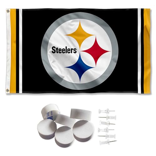 Pads de fixation Pittsburgh Steelers pour bannière et tapisserie murale sans trace