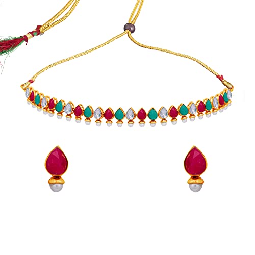 Image of Sukkhi Gold Plated Choker Necklace Set For Women