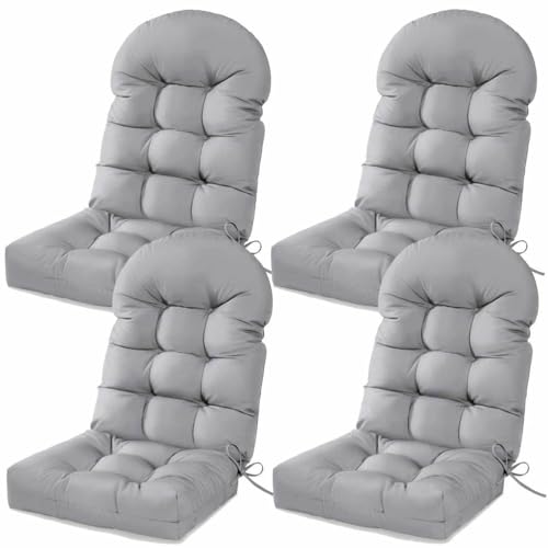 Coussins pour fauteuil à bascule à dossier haut imperméable gris clair 4pcs - 2